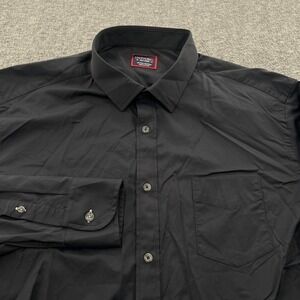 UNTUCKit Gironde Performance Shirt Mens 2XL Black Wrinkle Free Stretch Nylon